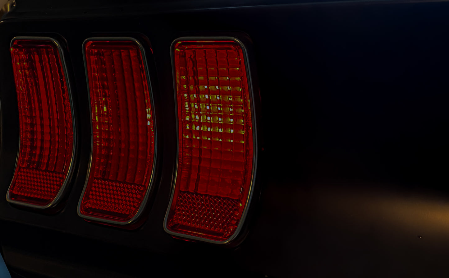 1969 Ford Mustang Taillight Lenses – OEM Trim Ring Compatible Version