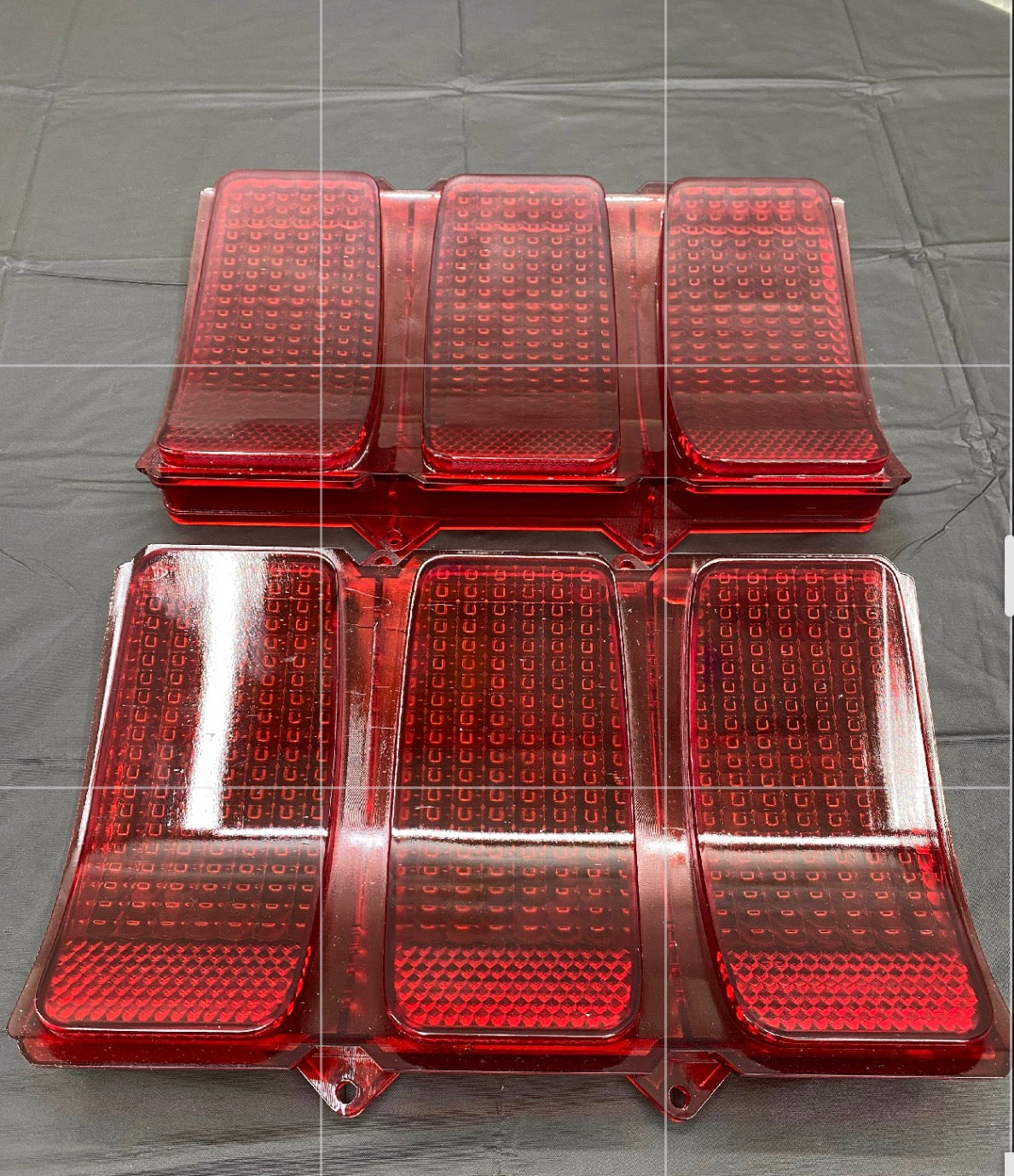 Blemished 1969 Ford Mustang Flush Mount Taillight Lens Conversion (Bezel Delete)Red