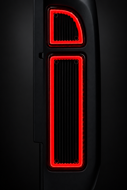 1967-72 Chevy C10 Fleetside Halo taillight kit illuminated, by Longs Customs